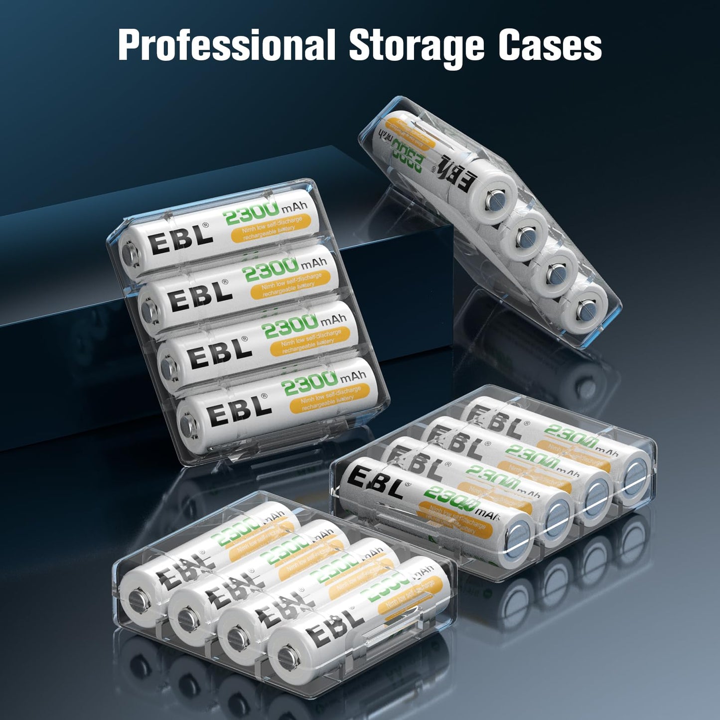 EBL 2300mAh Ni-MH AA Rechargeable Batteries (16 Pack) and Rechargeable AA AAA Battery Charger with 2 USB Charging Ports