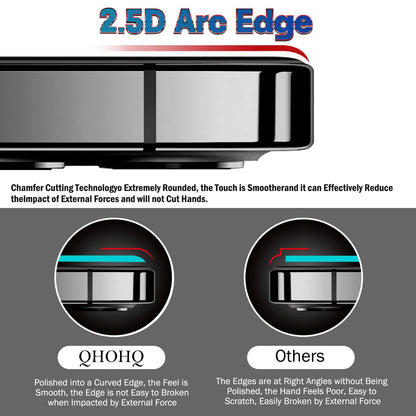 QHOHQ for iPhone 16 Pro Screen Protector with Camera Lens Protector, [Military Grade Shatterproof], Top 9H+ Tempered Glass, Full Edge Coverage, Ultra Durable, with Easy Installation Tool [3+3 Pack]