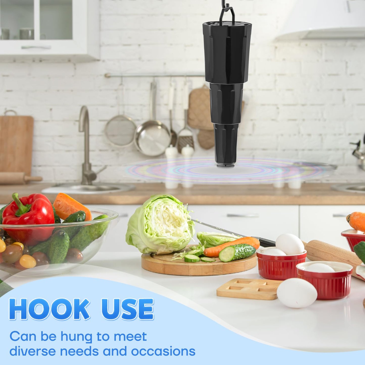 hyxjzh Fly Fans for Tables, Bug Fans with Holographic Blades, Battery Operated Fly Repellent Fan, Keep Flies Away from Picnic, BBQ, Restaurant, Party, Indoor and Outdoor, 4 Pack