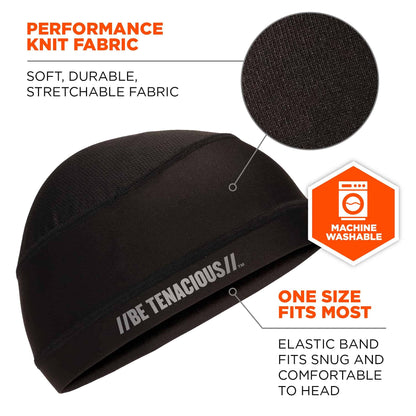Ergodyne Chill Its 6632 Cooling Skull Cap, Sweat Wicking Helmet Liner, UPF 50 Sun Protection