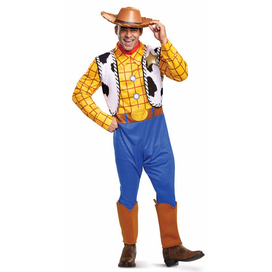 Disguise Men's Disney Pixar Toy Story and Beyond Woody Classic Costume, Yellow/Black/White/Brown, X-Large