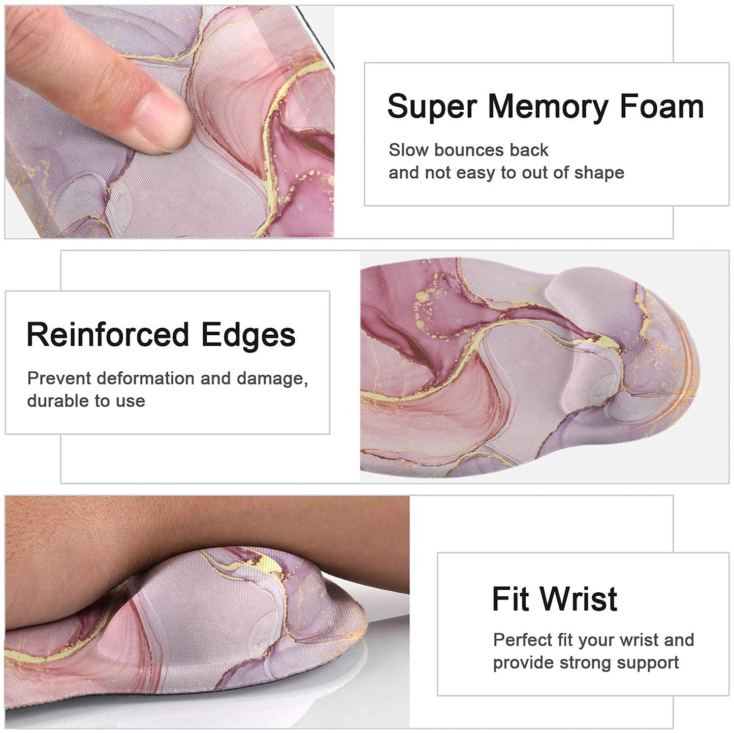 LATEEFAH Mouse Pad with Wrist Rest, 3-in-1 Gaming Mouse Pad, Keyboard Wrist Rest, Ergonomic Memory Foam Mousepad with Wrist Support for Computer Keyboard