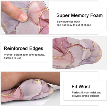 LATEEFAH Mouse Pad with Wrist Rest, 3-in-1 Gaming Mouse Pad, Keyboard Wrist Rest, Ergonomic Memory Foam Mousepad with Wrist Support for Computer Keyboard