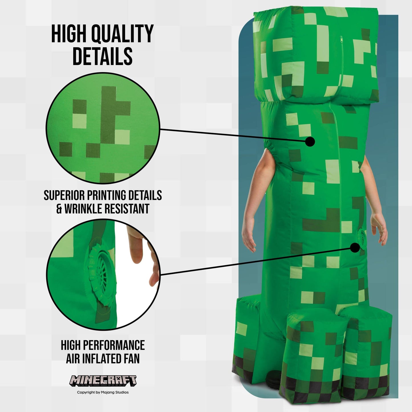 Disguise Minecraft Creeper Inflatable Costume , Green