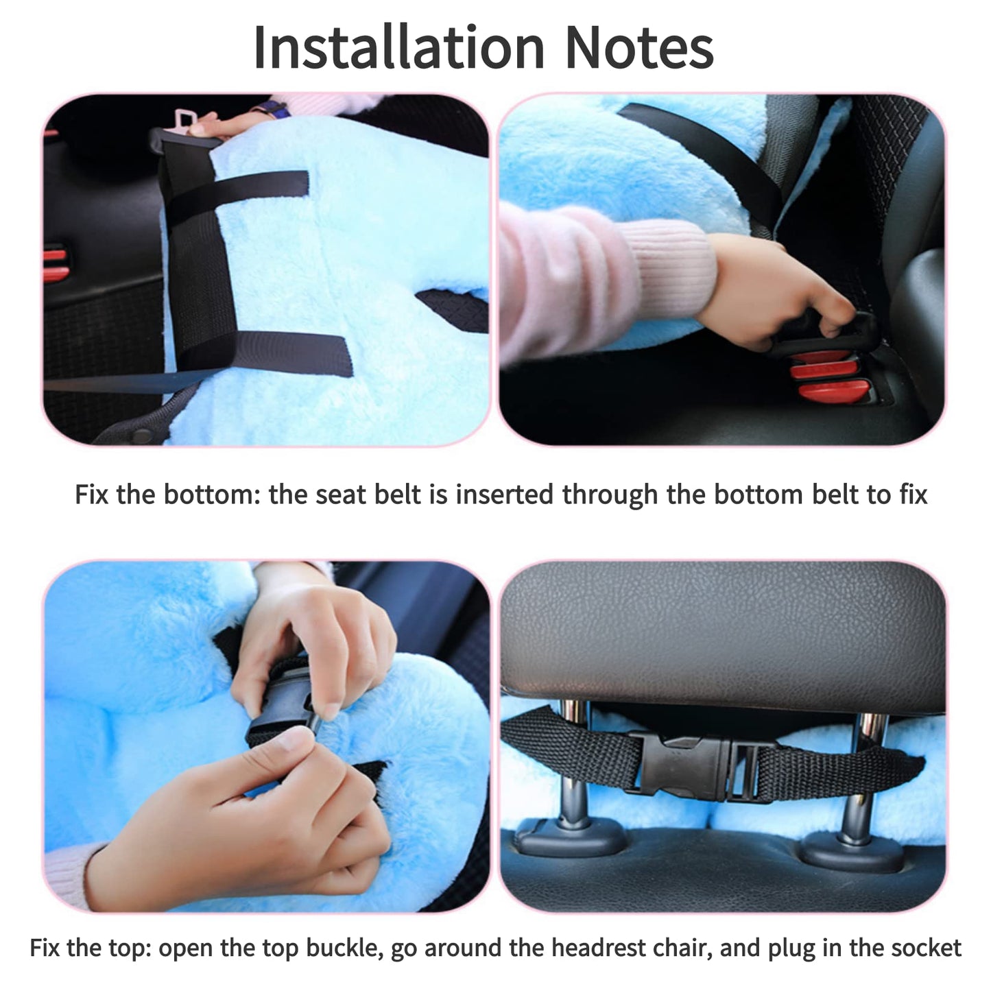 FHSGGP Travel Pillow Car Pillow Kid Car Sleeping The Sleeping Aid for Adults and Kids on Road Trips Kids Travel Pillow Gray