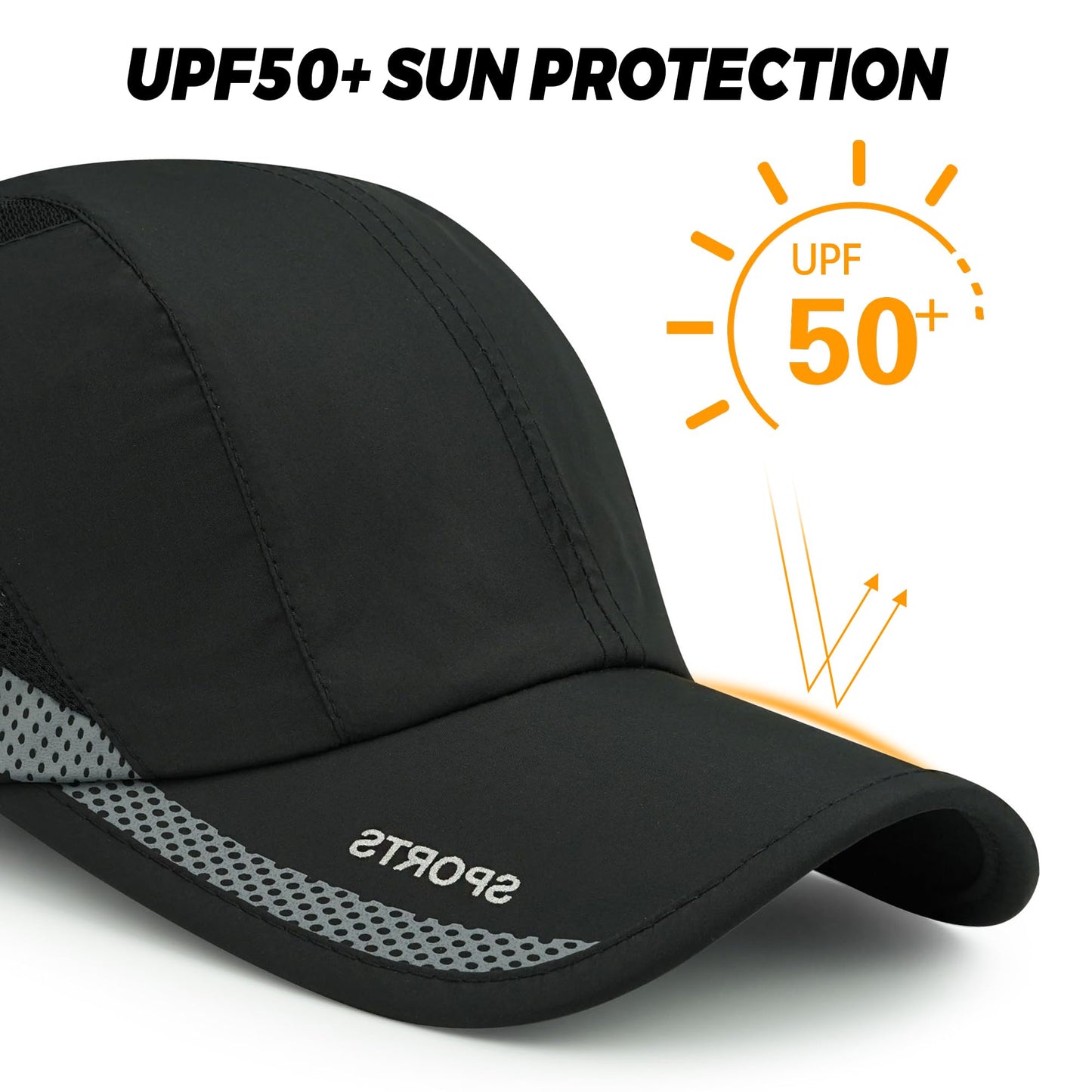 CLAPE Running Performance Hat Outdoor Sports UV Protection Baseball Cap Ultra Thin Lightweight Waterproof Quick Dry Portable Mesh Hat Dark Blue