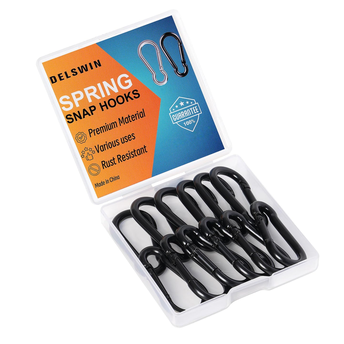 12 Pcs Carabiner Clip Spring Snap Hook - M4 1.57 Inch Heavy Duty Snap Hooks Quick Link for Bird Feeders or Dog Leash & Harness, 110 lbs Capacity