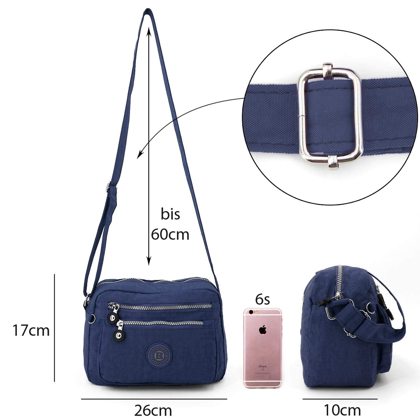 ekavale - Small Shoulder Bag Made of Water-Repellent Nylon - Handbag for Women & Girls - Crossbody Bag - Lightweight Shoulder Bag
