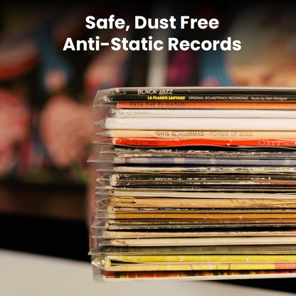 EVEO 100 Vinyl Record Sleeves Outer – Crystal Clear Outer Vinyl Sleeves LP Album Covers 12.75"x12.75" | Perfect Fit Protective 3 Mil Protection for Single & Double LPs - Archival Quality