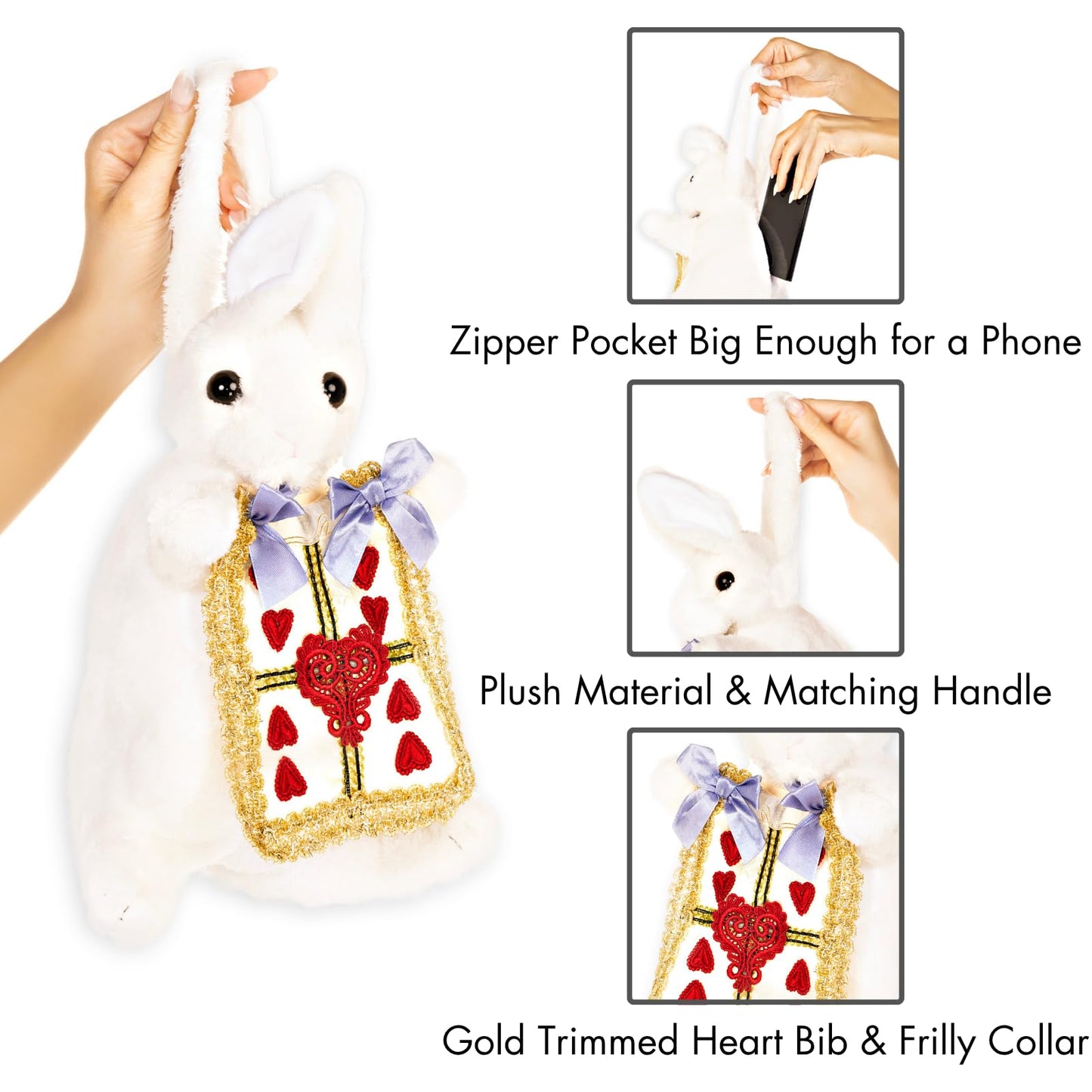 Leg Avenue womens Rabbit Purse Costume Accessories, Rabbit Purse White/Gold, One Size US