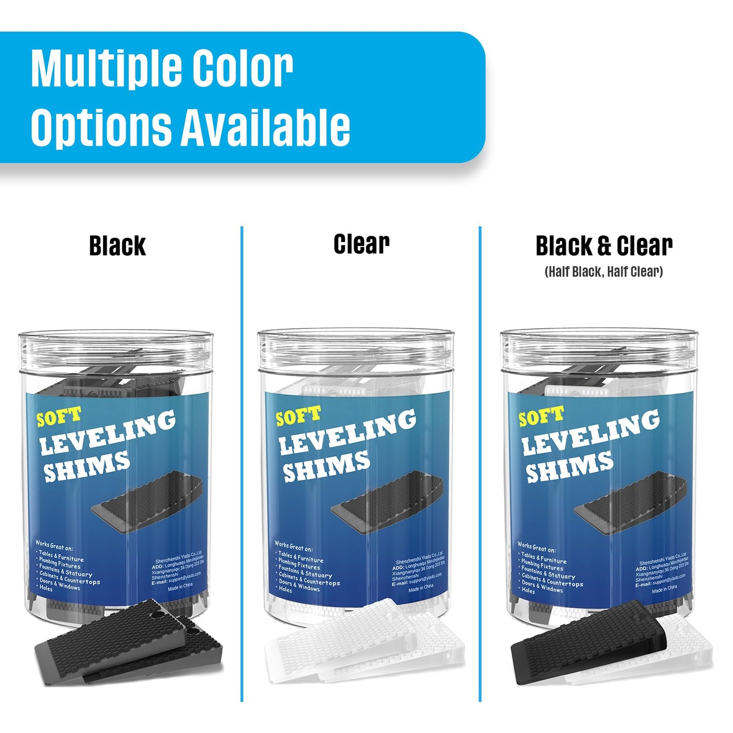 Furniture Levelers, 32 Piece Jar 2“, Rubber Shims for Leveling, Black Wedge for Table Toilet Refrigerator Piano, Non-Slip Shims for Home Improvement and Work, Cuttable and Stackable