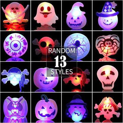 DIYASY Halloween Light Up Rings for Kids,50 Pcs LED Flashing Ring Toys for Halloween Kids Party Favors Prizes and Goodie Bag Fillers
