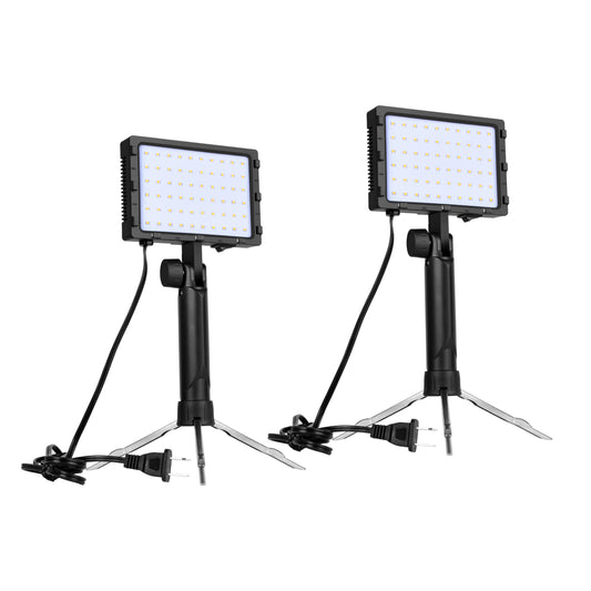 EMART 60 LED Continuous Portable Photography Lighting Kit for Table Top Photo Camera Video Recording Studio Light Lamp with Adjustable Tripod Stand & Color Filters - 2 Packs