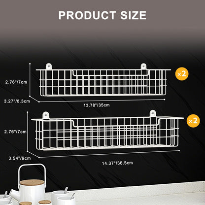 Spice Rack Organizer Wall Mount, Spice Organization Storage Shelf for Cabinet Door, 2 Packs Wall Spice Rack Saving Space for Kitchen, Black