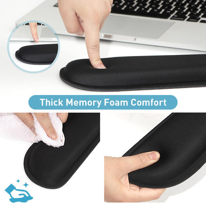 Yolanda Keyboard Wrist Rest Memory Foam, Easy Typing Pain Relief, Keyboard Mouse Pad Set for Computer, Laptop, Home & Office