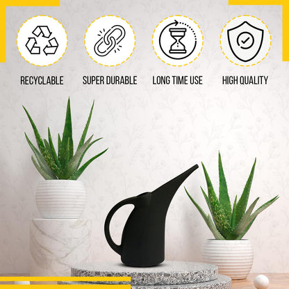 KP Kool Products Watering Can 1/2 Gallon - Small Watering Can for Indoor Plants - Outdoor Watering Can - Black Plant Waterer - Plastic Watering Can for Garden - 1 Pack