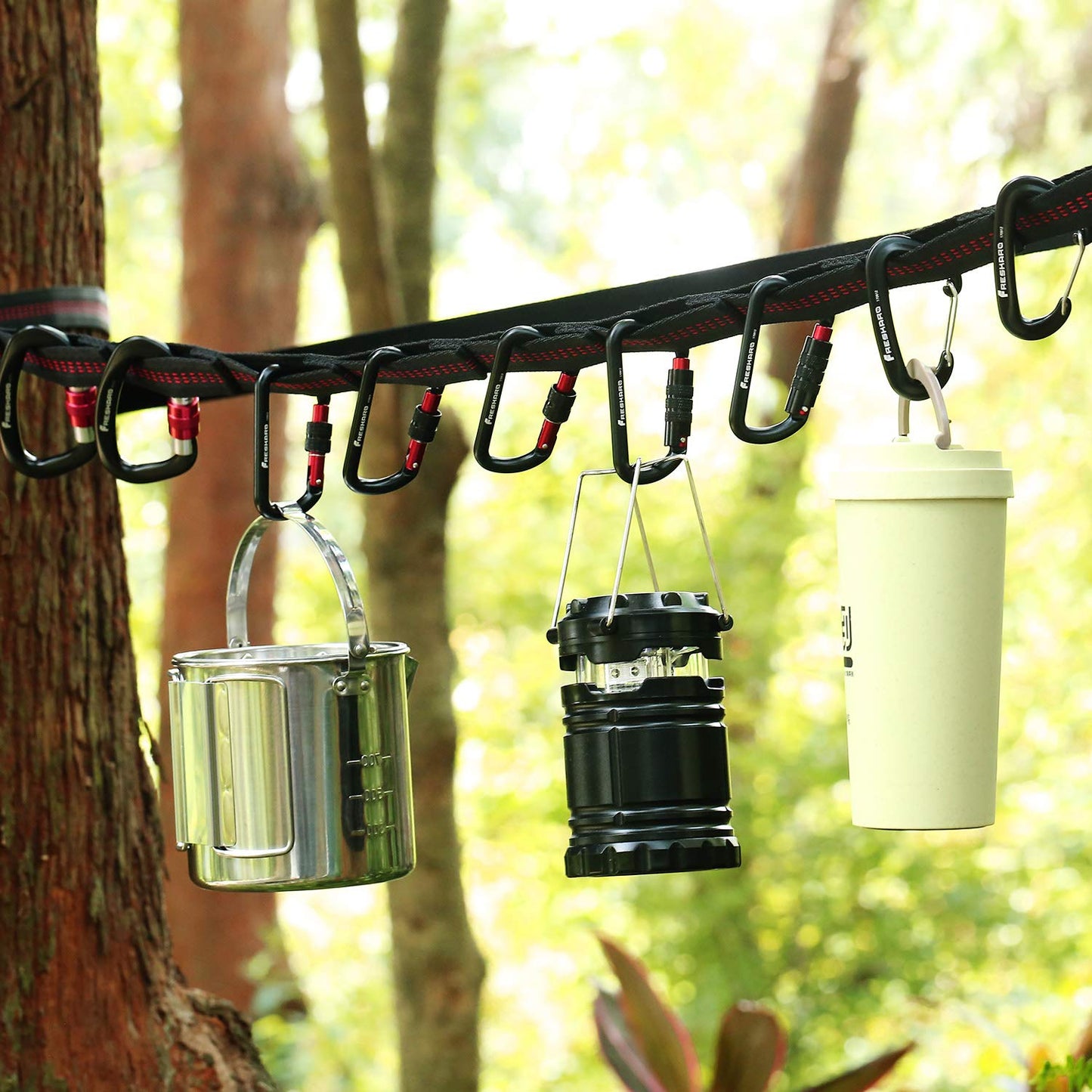 3 inch Locking Carabiner Clips-Twist Auto Lock Caribeener, Heavy Duty Keychain Key carabeaner Hooks, 7075 Aerial Aluminum Ultra Light, for Hammock, Hiking, Yoga Swing, Camping, Backpack, Black,3pack