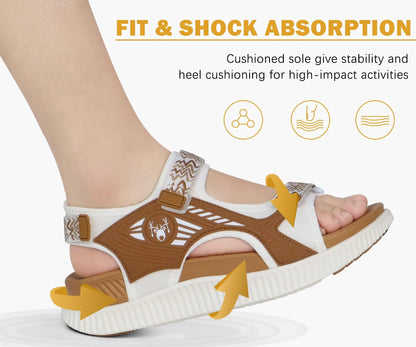 KuaiLu Womens Orthopedic Walking Sandals Comfortable Plantar Fasciitis Arch Support Summer Outdoor Travel Outfits Platform Cushion Shoes Athletic Sport Recovery Adjustable Strap Slides Khaki Size 8