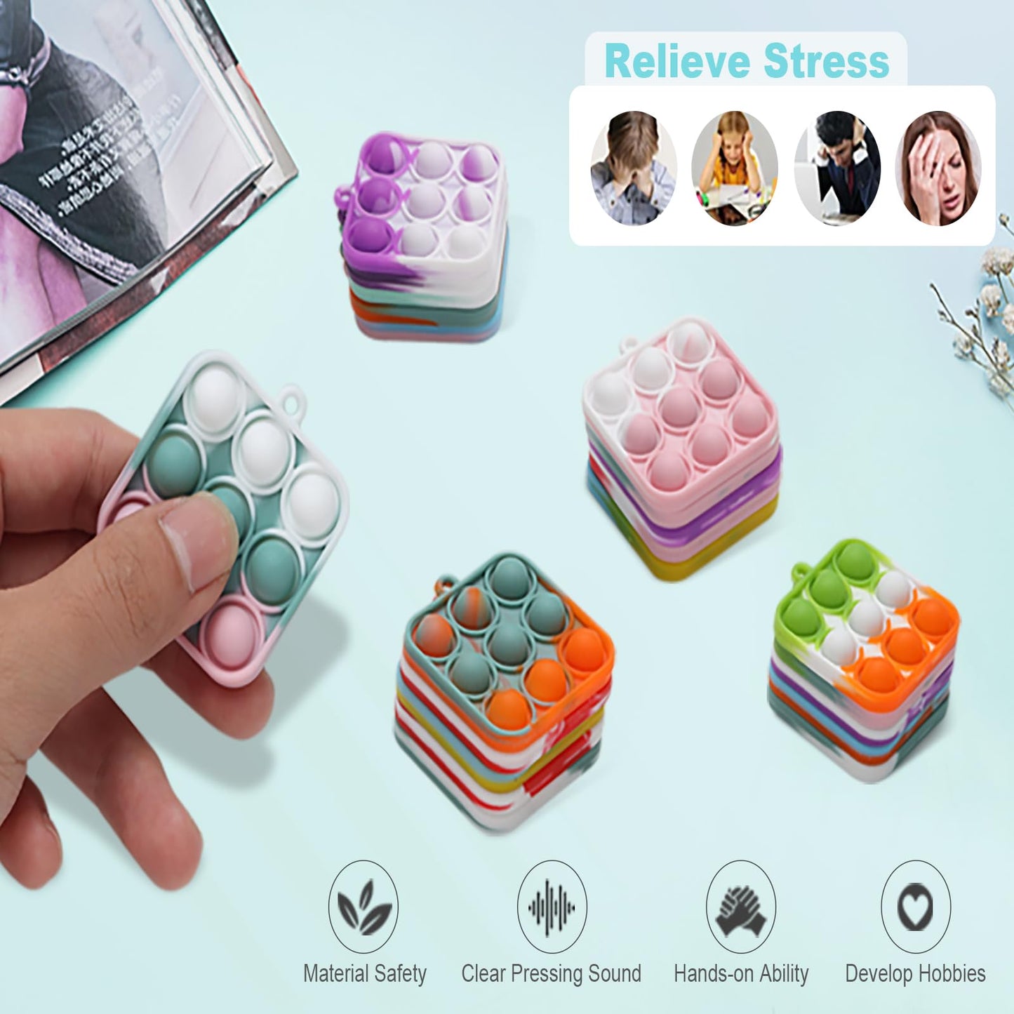 57PCS Party Favors for Kids, Fidget Toys Bulk Its Birthday Party Favors for Toddlers, Small Classroom Prizes Box Fidgets Toys, Goodie Bag Stuffers, Treasure Chest, Bubbles Poppers