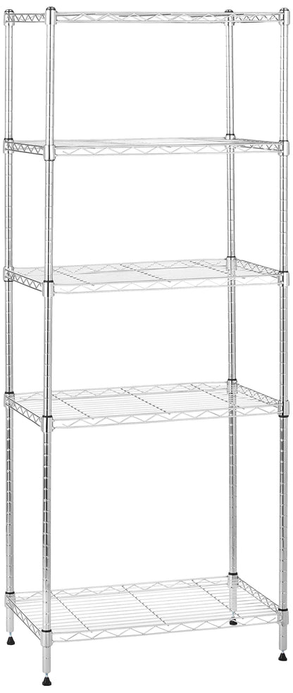 Amazon Basics 3-Shelf Adjustable Heavy Duty Steel Wire Rack Storage Shelving Organizer for Kitchen, Garage, 23.2" L x 13.4" W x 30" H, Black