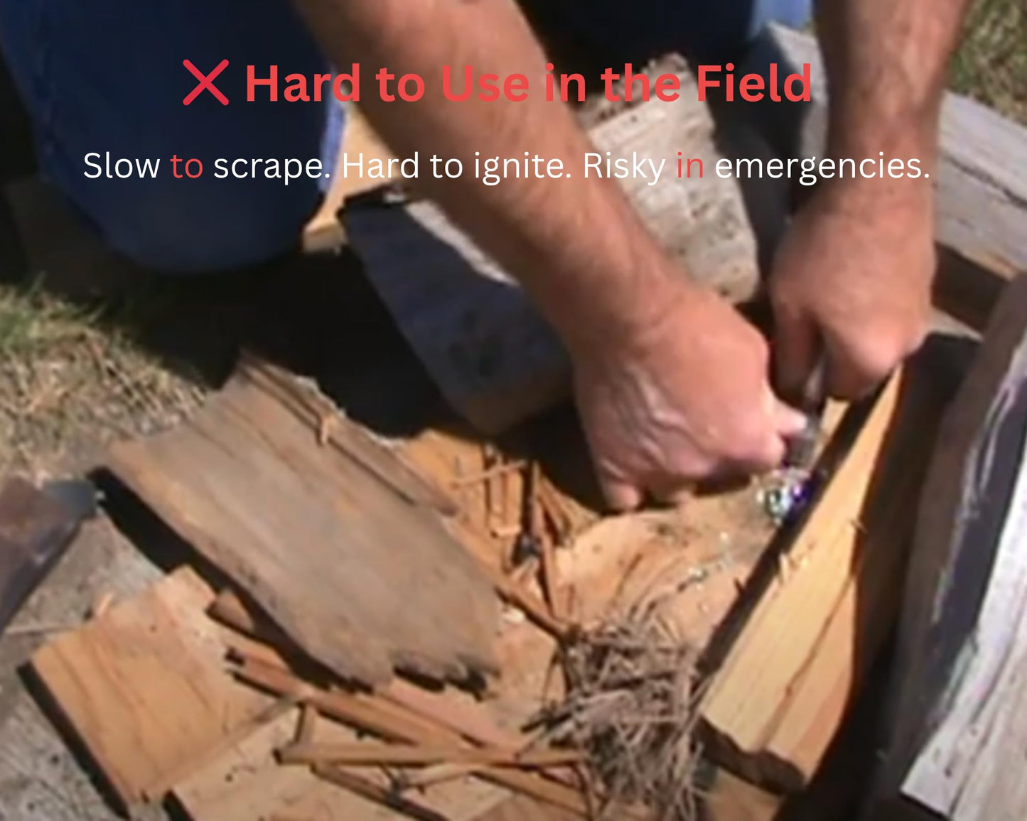 Emergency Magnesium Fire Starter Kit – 6 Bags of Pure Magnesium Shavings + Ferro Rod with 2000 or More Strikes in Waterproof Tin Box – Survival Tool for Camping, Bushcraft, Outdoor, Hiking