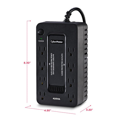 CyberPower ST425 Standby UPS System, 425VA/260W, 8 Outlets, Compact, Black