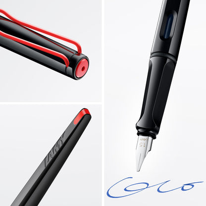 Lamy joy black calligraphy fountain pen set - fountain pen with 3 different nibs (1.1/1.5/1.9 mm) - calligraphy pen with ribbon nib & ergonomic grip - incl. 5 T 10 blue ink cartridges