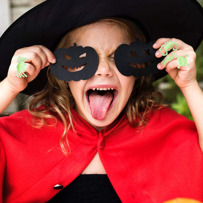 kockuu 56pcs Spider Rings Glow in The Dark Plastic Bugs Insects Ring Toys for Kids Toddlers Halloween Party Favors Trick or Treat Rings April Fool's Day Prank Gifts