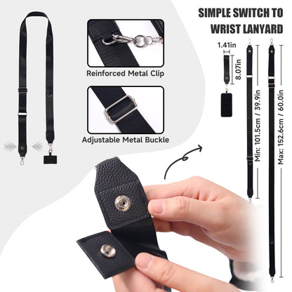 2 Pack Clip and Go Strap for Phone with Wallet Crossbody - Phone Strap Crossbody with Zippered Pouch, Multifuctional Adjustable Cell Phone Lanyard for Going out