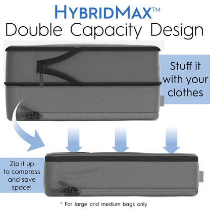 8-Piece Deluxe Compression Bags For Travel - Maximize Space In Luggage With Travel Compression Bags For Packing Double Capacity Design, Luxury Suitcase Organizer Bags, Large, Small, & Medium Set