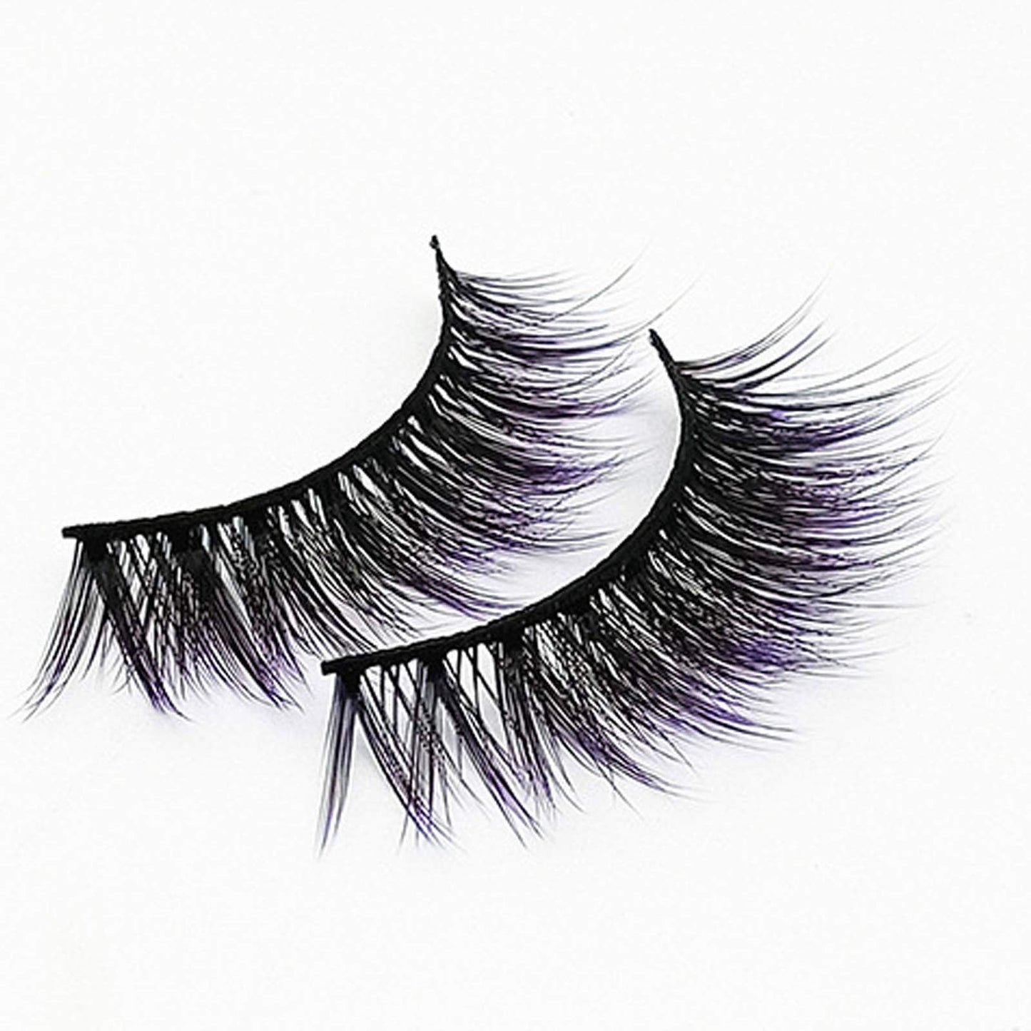 DAODER False Eyelashes Hybrid Colored Lashes Wispy Fake Lashes Natural Look Faux Mink Lashes 15mm Long Cosplay Costume Eye Lashes Multipack 7 Pairs