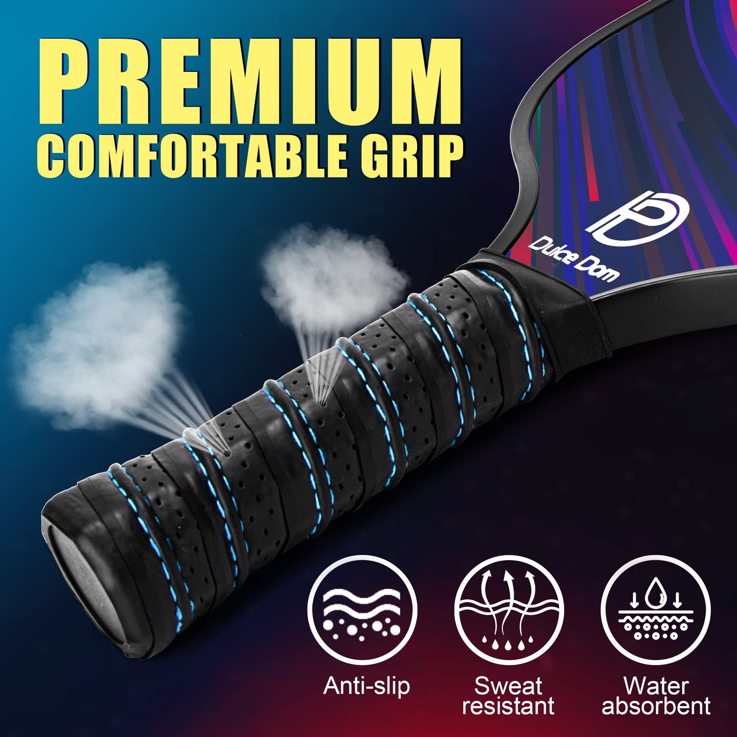 DULCE DOM Pickleball Paddles Set of 4, USAPA Approved Pickleball Paddles Rackets Set, 4 Lightweight Paddles with 4 Pickle Balls and Portable Bag for Beginners Indoor Outdoor Sports