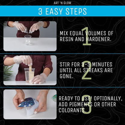 Epoxy Resin for Crystal Clear Casting & Coating – 16 oz Kit – Bubble Free, Non-Yellowing, Two Part, Self-Leveling Art Resin – for Tumblers, Jewelry, Molds, Table Top, & Crafts – USA Small Business