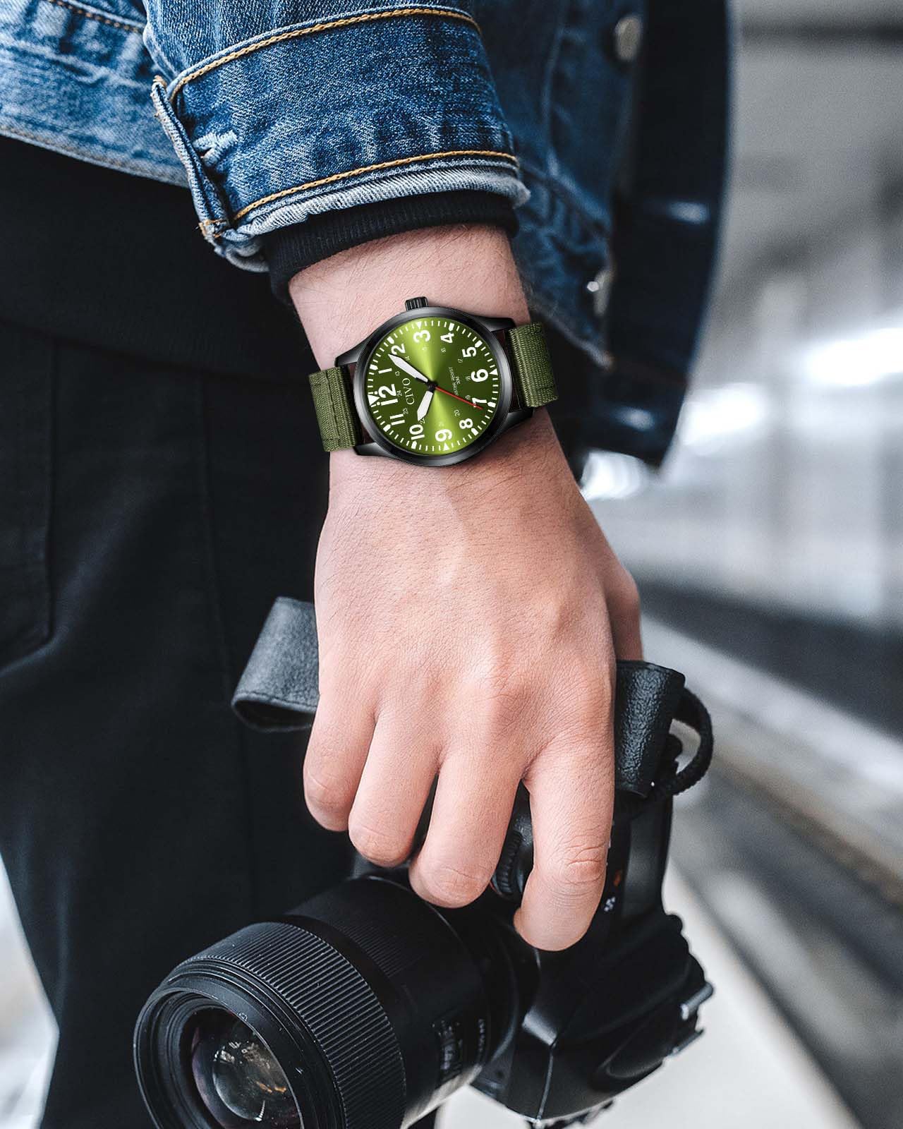 CIVO Military Watch for Men Waterproof: Analog Mens Watches Classic- Field Wrist Watches for Man