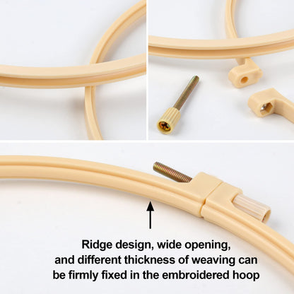 6 Pcs Embroidery Hoop 6 Size, Round Plastic Cross Stitch Hoop with 16 Needles (3.6In to 10.7 in), Small Embroidery Hoop, Cross Stitch Hoops and Frames, Suitable for Embroidery, Craft Sewing