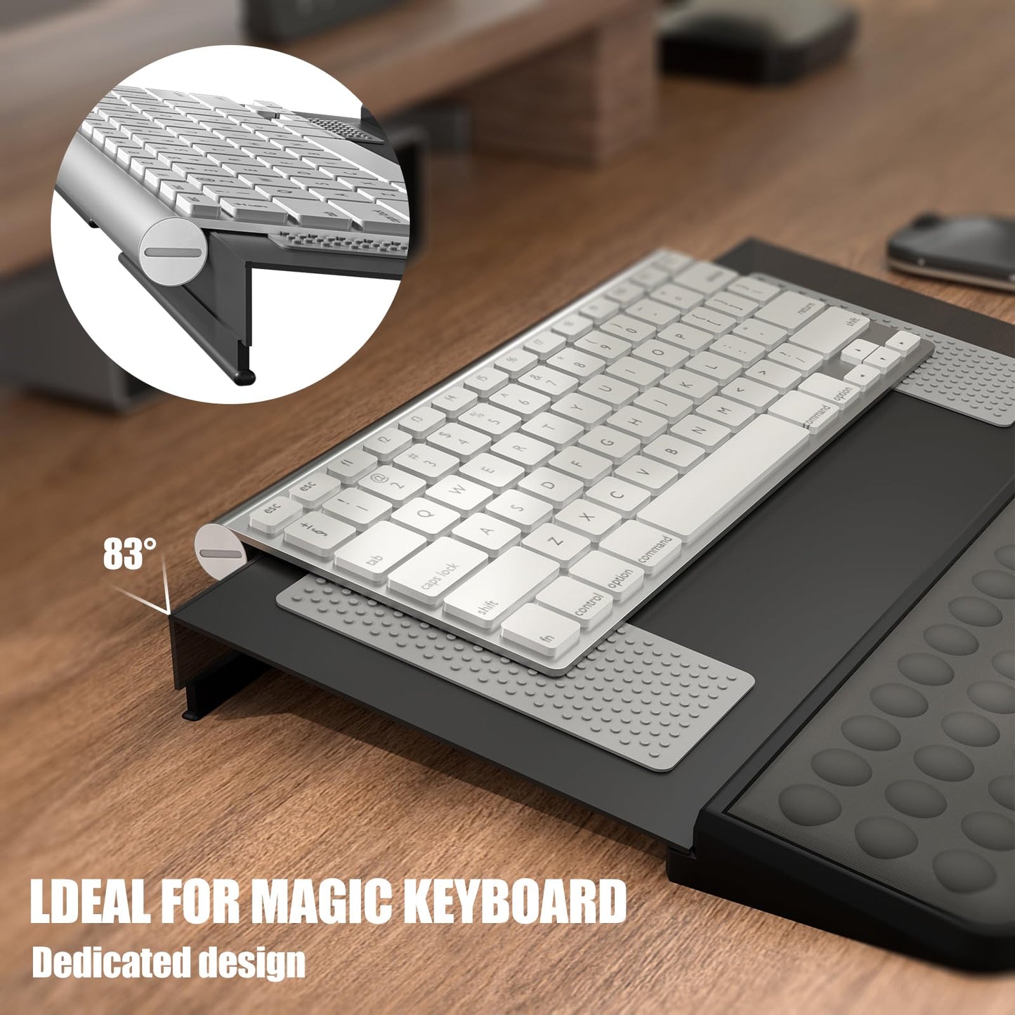Computer Tilt Keyboard Stand - Acrylic Ergonomic Keyboard Holder for Easy Typing Working, Keyboard Riser with Comfortable Wrist Rest for Keyboard, Office, Home - Fits All Keyboard Sizes
