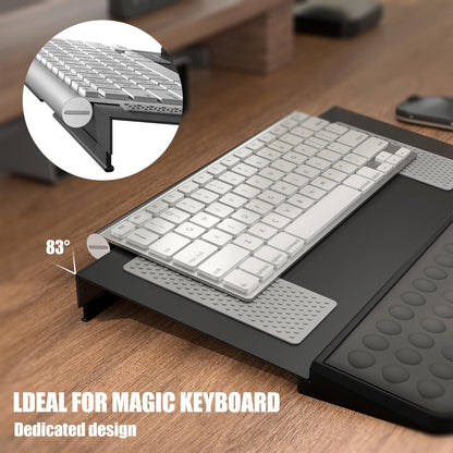 Computer Tilt Keyboard Stand - Acrylic Ergonomic Keyboard Holder for Easy Typing Working, Keyboard Riser with Comfortable Wrist Rest for Keyboard, Office, Home - Fits All Keyboard Sizes