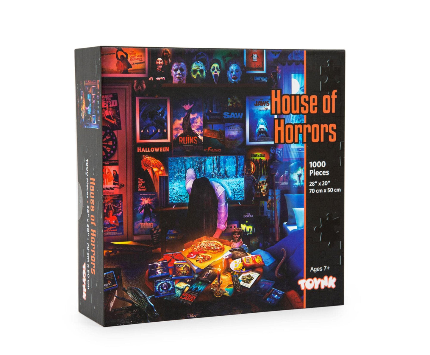 House of Horrors and Scary Movies 1000 Piece Jigsaw Puzzle by Rachid Lotf | Interactive Brain Teaser Board Game for Adults, Educational Toys & Games | 28 x 20 Inches