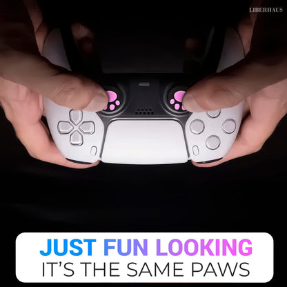 4Pcs Cat Paw Pink Ps5 Thumbstick Grips - Controller Accessories for Ps4, Ps3, Steam Deck, Xbox and Nintendo Switch – Cute Joystick Caps, Anti-Slip Silicone PlayStation 5 Trumb Grip