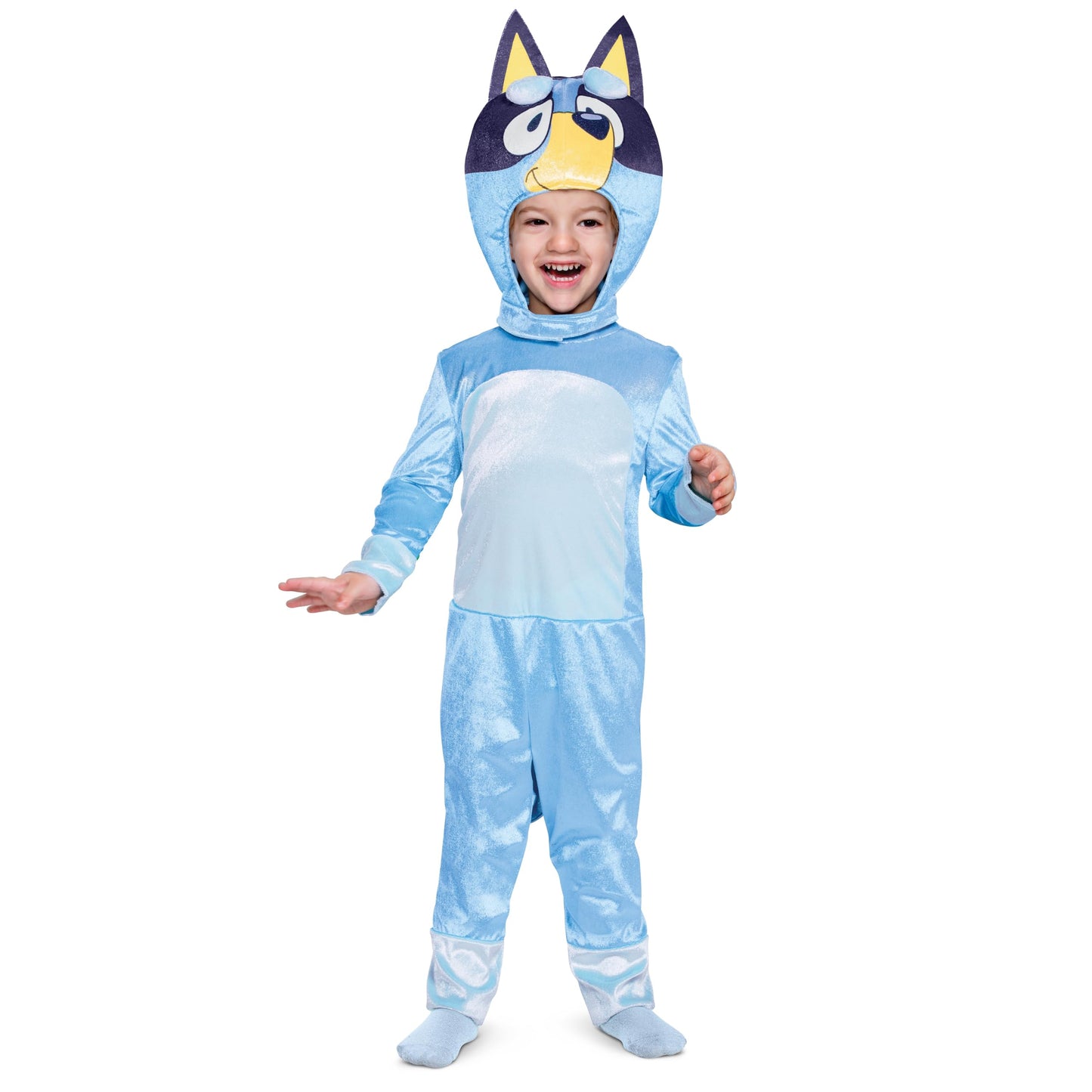 Disguise Bluey Costume for Kids, Official Bluey Character Outfit with Jumpsuit and Headpiece, Classic Toddler Size Small (2T)