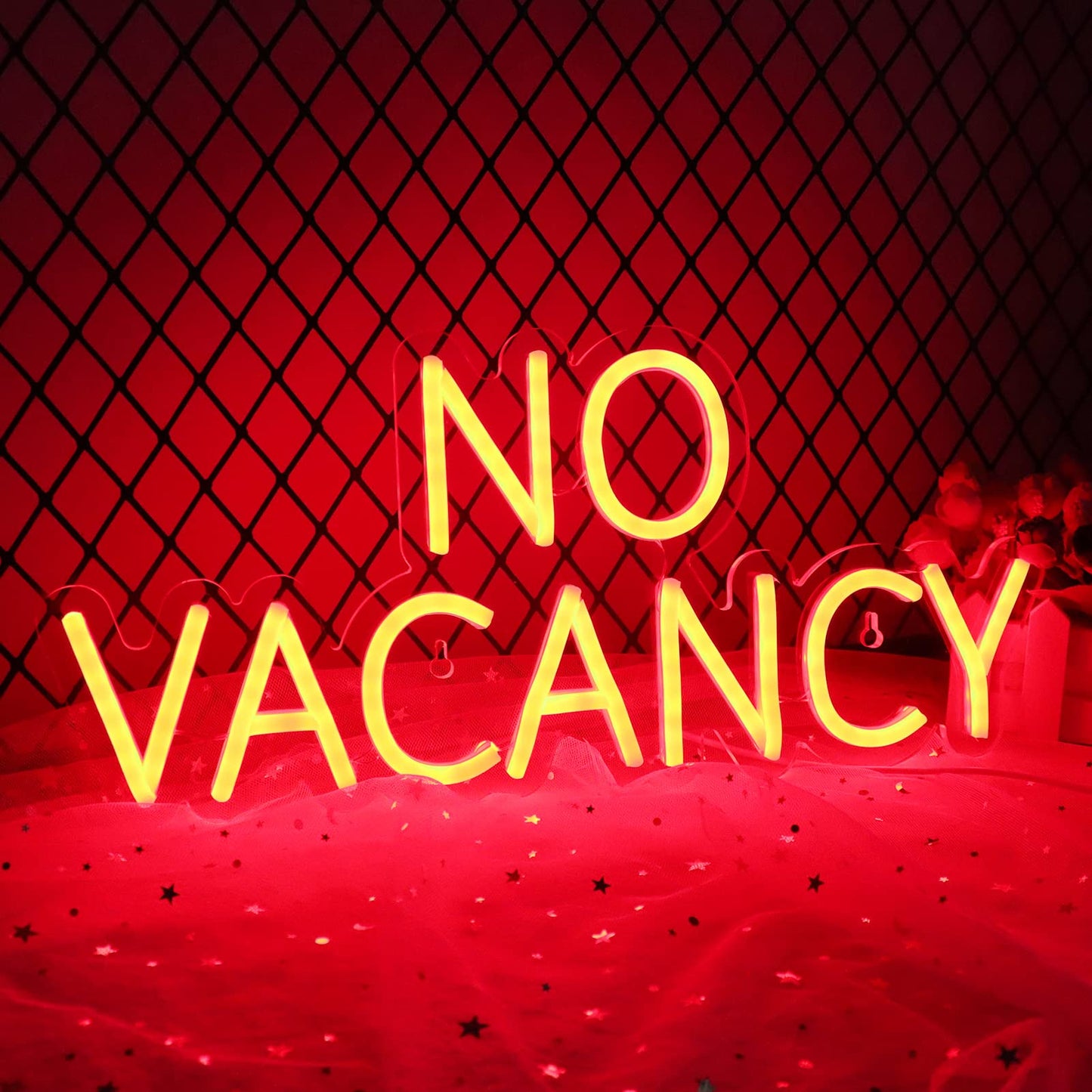 JFLLamp NO VACANCY Neon Signs for Wall Decor Neon Lights for Bedroom Led Business Signs Suitable for Hotels Christmas Birthday Party Unique Gift for Lover, 5V Power Adapter, 16 * 7.3 Inch(Red)