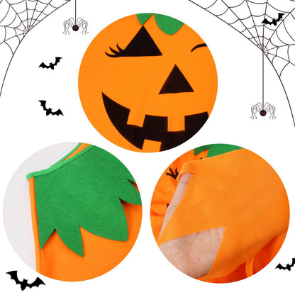 KOFECIT 3 PCS Halloween Pumpkin Poncho for Women,Pumpkin Cape Costume with Headband and Candy Bag,Halloween Costume for Women Adults