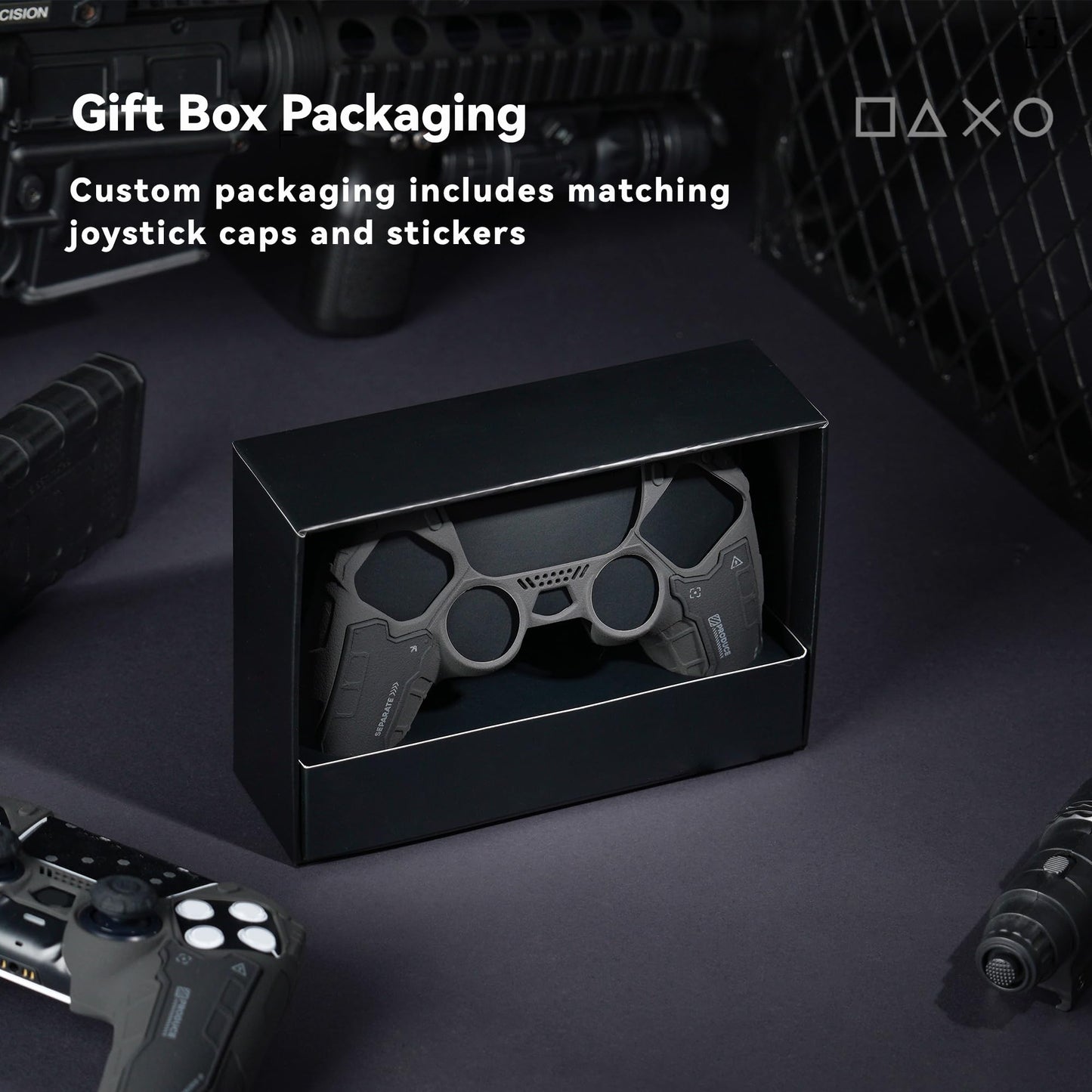 GeekShare G.S.TAC Tactical PS5 Controller Skin Set, Anti-Slip Silicone Protective Cover Skin Case for PS5 Wireless Controller with 2 Thumb Grip Caps and 2 Stickers - for Black Myth: Wukong