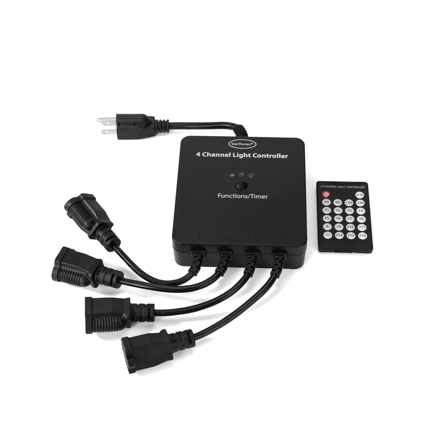 4 Channel Light Controller for Holiday Lights, Christmas Lights, Outdoor Decorations. Create Dazzling Light Displays with Multiple Functions, Chasing, Twinkle, Shooting Star, Stacking, Sparkle etc.