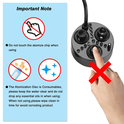 FITNATE Three-Head Mist Maker, Larger Fogger with 12 LED Light Fog Machine 1500ML/H Atomizer for Halloween, Pond, Garden, Rockery,Yard