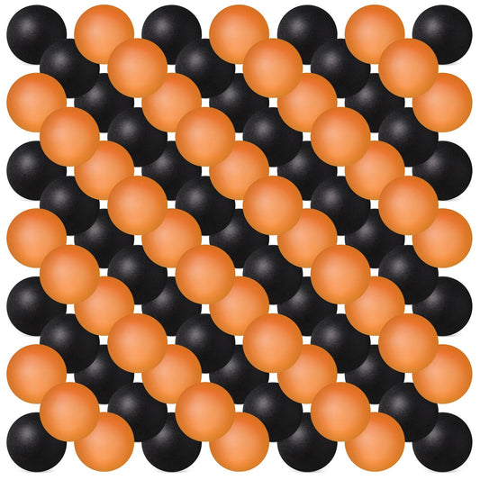 Hanaive 100 Pack Table Tennis Balls Multi Colored 40mm Plastic Balls Bulk Washable Small Game for Carnival Pool Games, Party Decoration Pet Toy(Orange, Black)