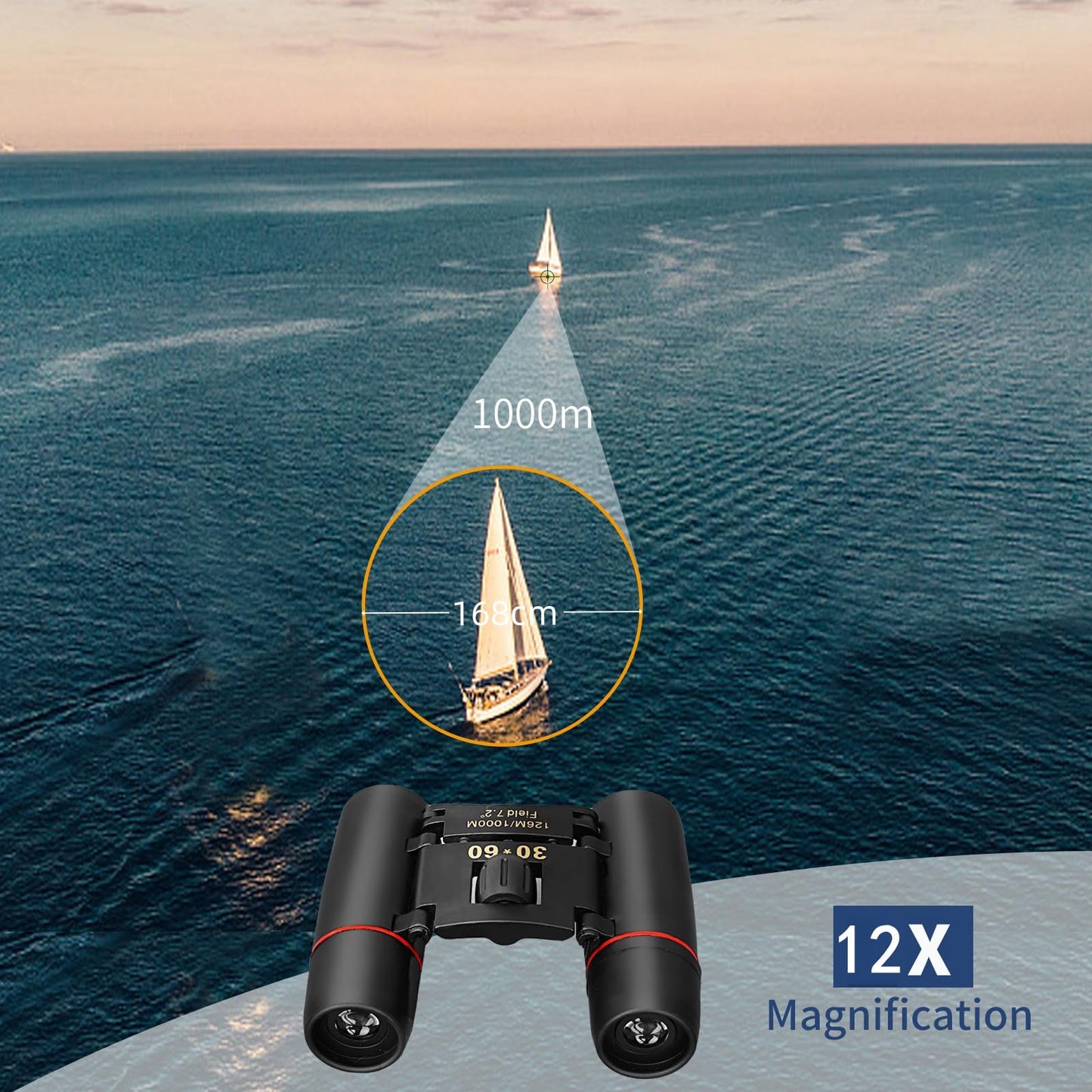 Compact Binoculars for Adults and Kids, HD Mini Portable Outdoor Binoculars Children, Pocket Lightweight Folding for Bird Watching, Hunting, Concert, Theater, Opera, Traveling, Tourism, Shows