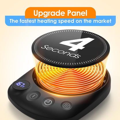 KitchekShop Coffee Mug Warmer - Fastest Heating & Highest Temperature, Coffee Cup Warmer for Desk Auto Shut Off, 4 Temp Settings & 1-12H Timer, Smart Electric Beverage Warmer for Coffee, Tea (Black)