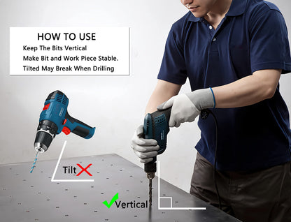 DelitonGude 1/8''inch HSS M35 Cobalt Twist Drill Bits,High Speed Steel,Pack of 10,Suitable for Steels,Cast Iron,Stainless Steels and Other Hard Metals(1/8inch)