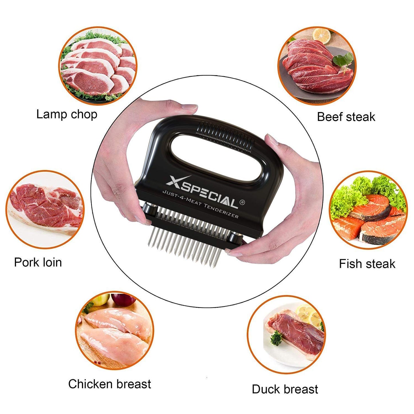 DELUXE MEAT TENDERIZER TOOL 48-BLADE | Turn Tough Cuts into Family Favorites | Professional-Grade Stainless Steel Needle | Unlock Restaurant-Quality Results at Home | No More Mallet or Meat Hammer